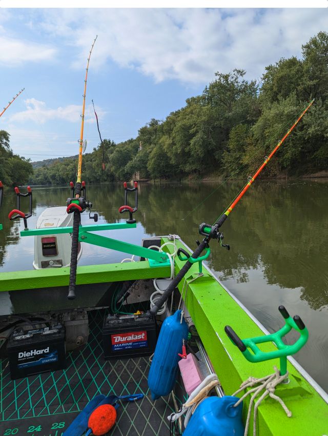 Dragging baits down river of Banklick creek.
